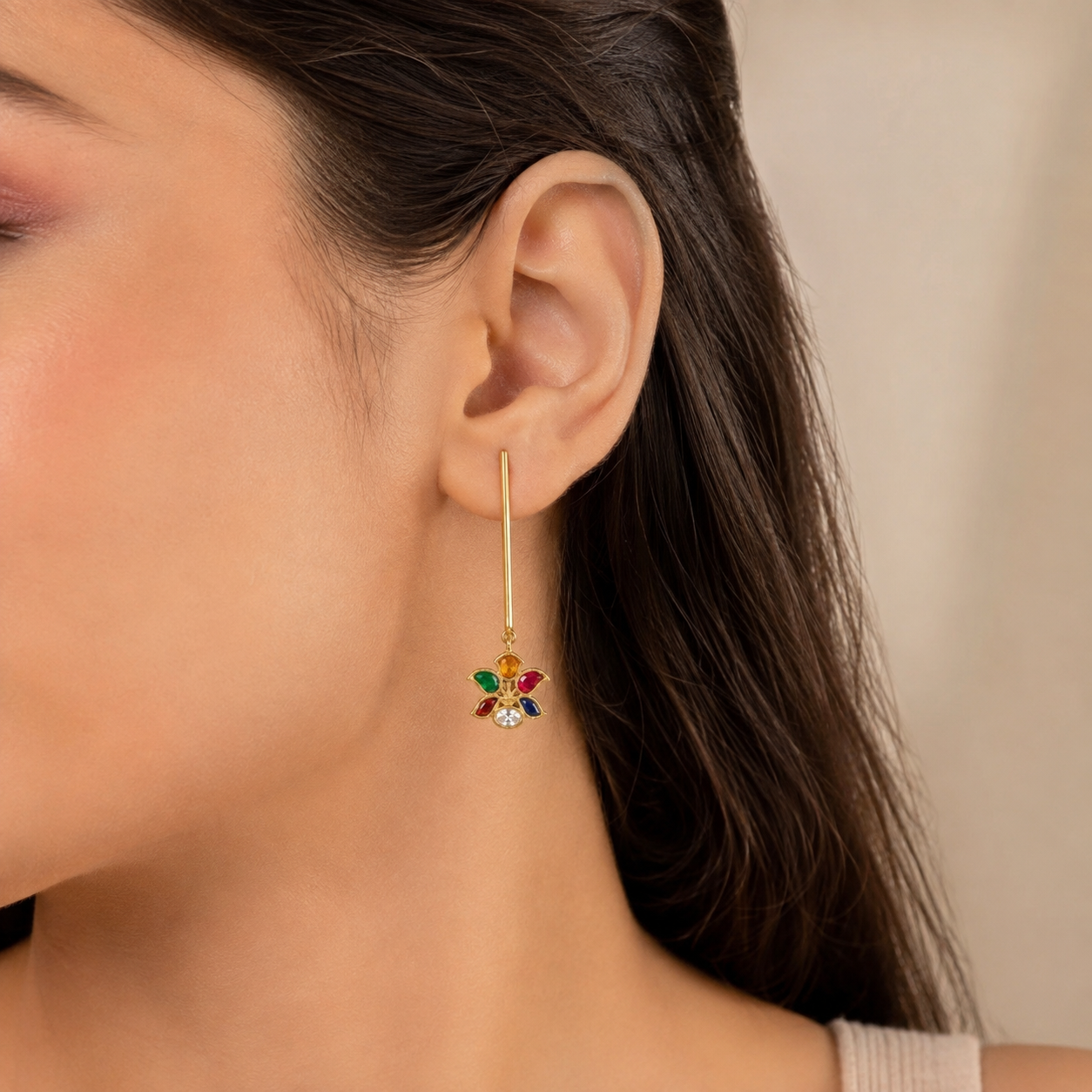 Multicolor Floral Drop Earrings