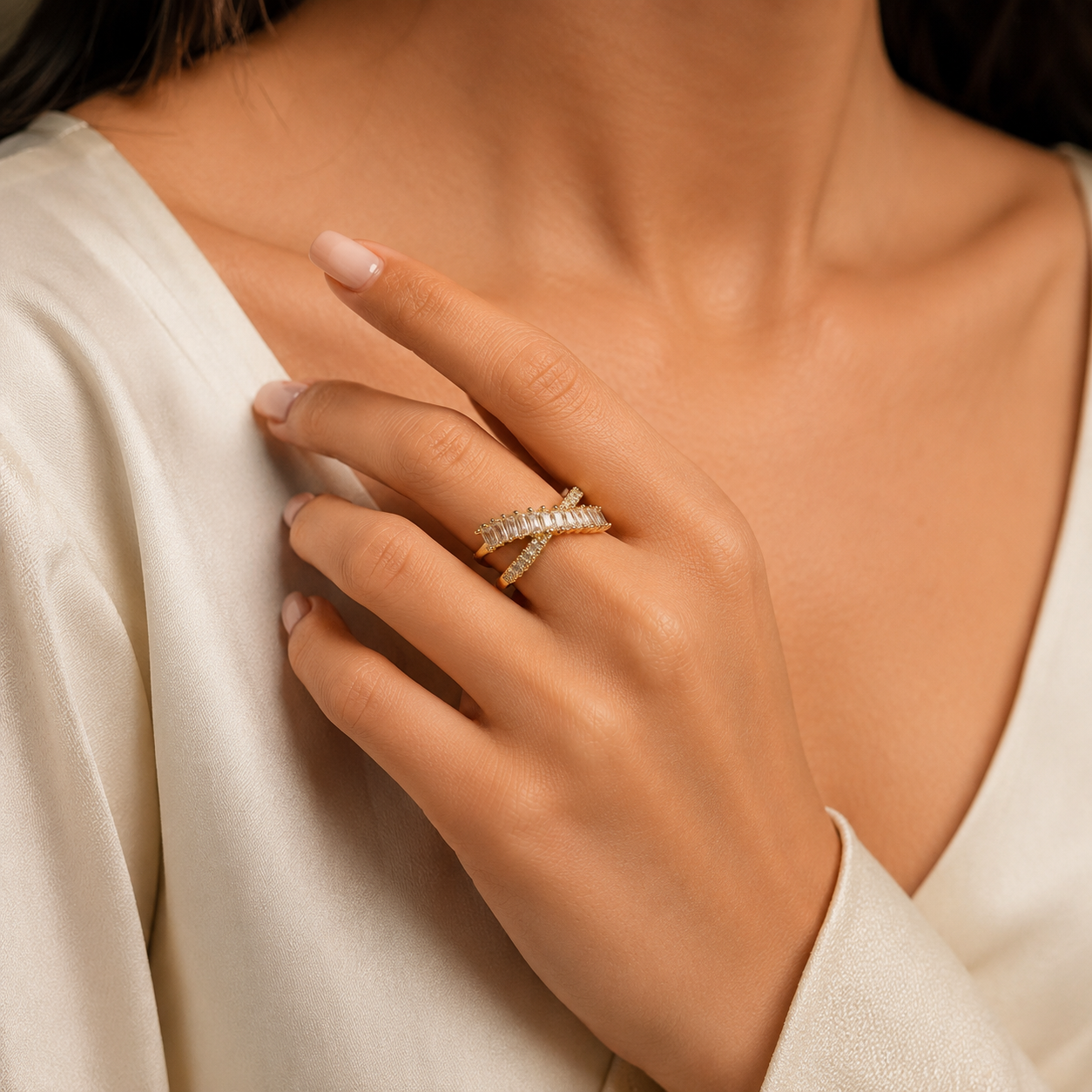 Crystal Crossover Ring