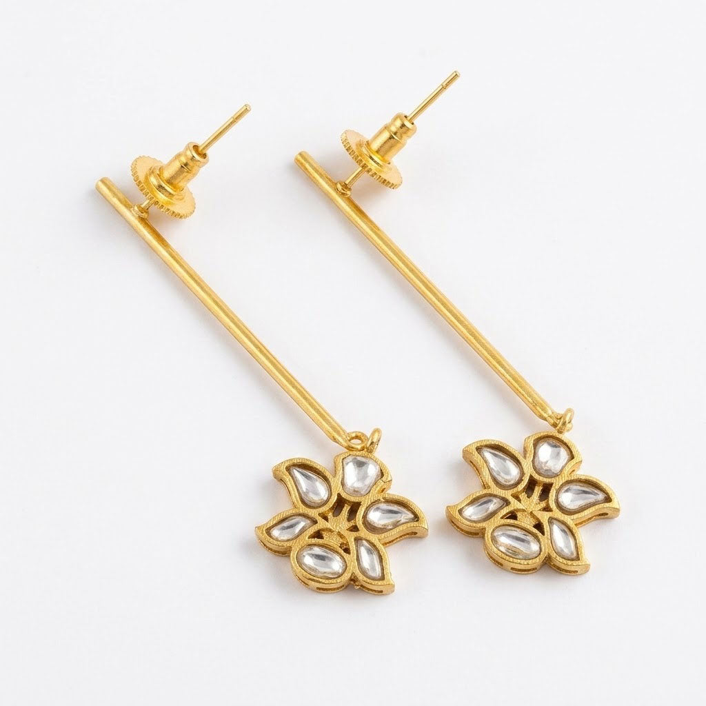 Tone Floral Drop Earrings