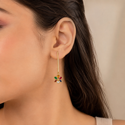 Multicolor Floral Drop Earrings