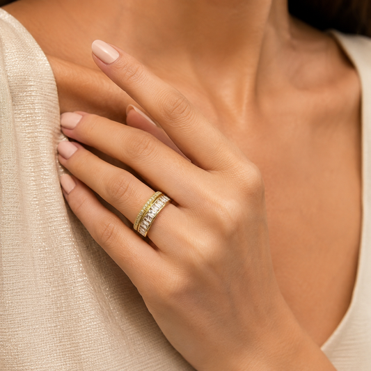 Baguette Stone Gold Ring
