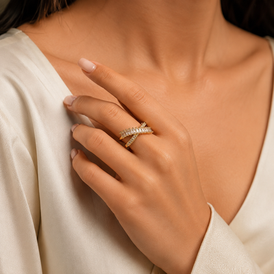 Crystal Crossover Ring
