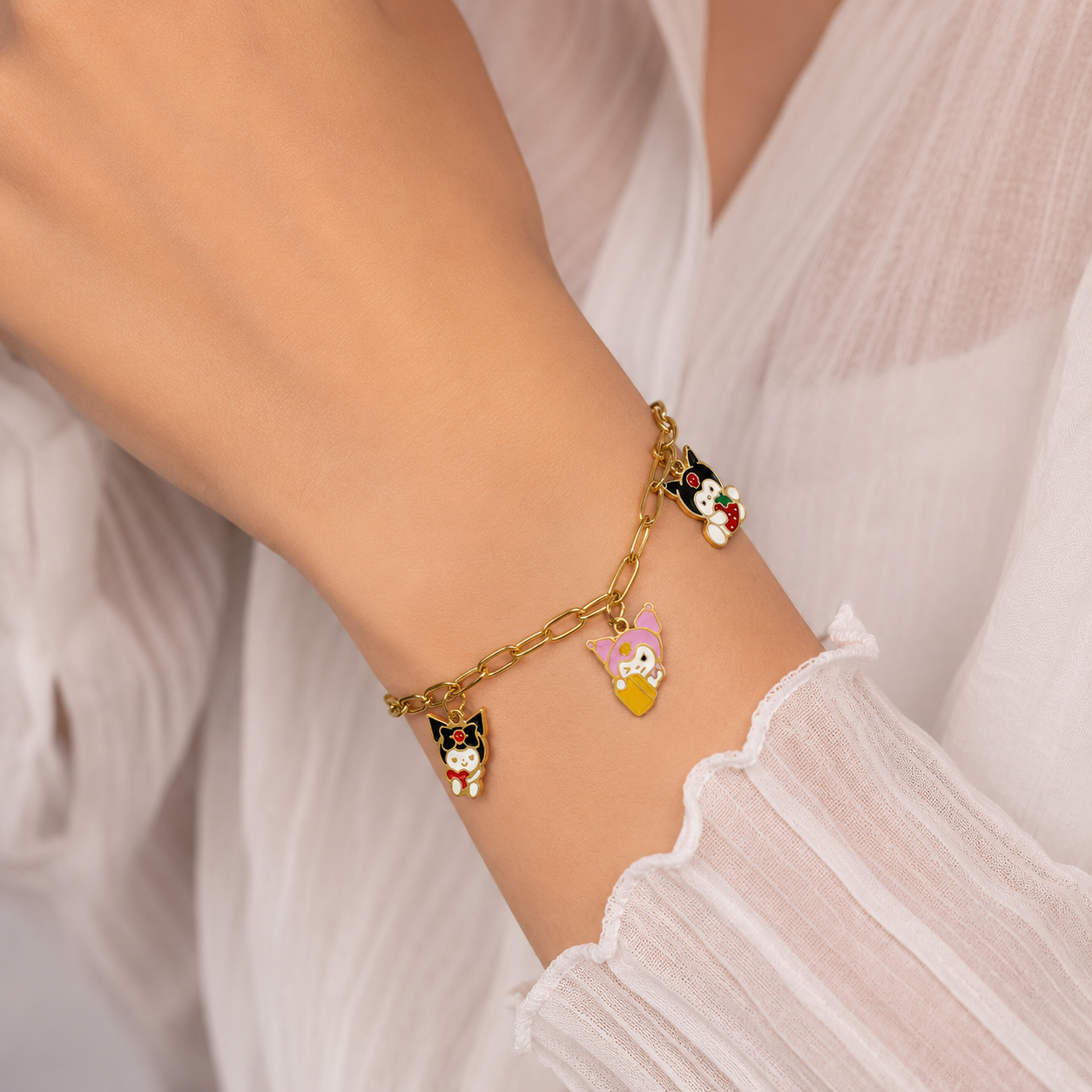 Kawaii Charm Gold Bracelet
