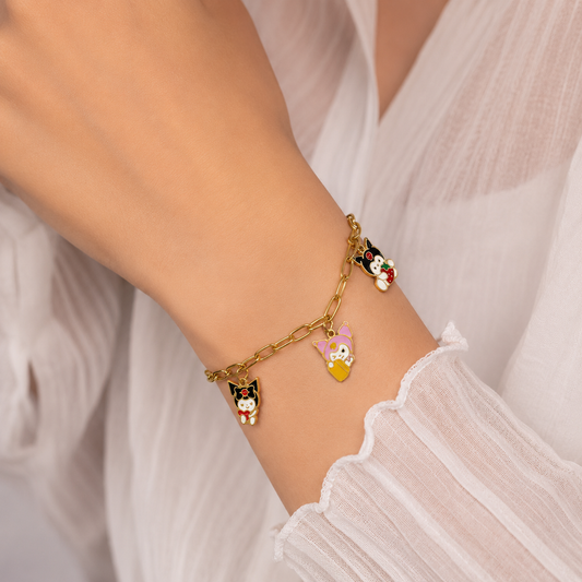 Kawaii Charm Gold Bracelet