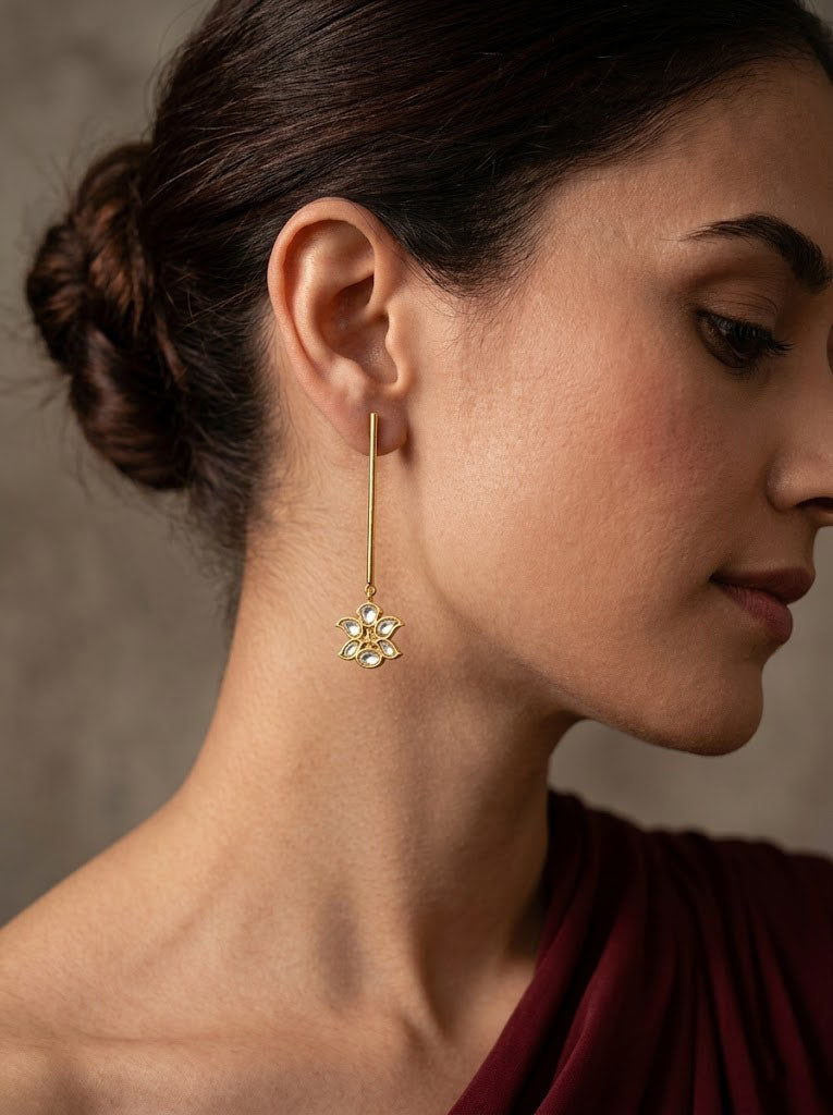 Multicolor Fuzen Lily Drop Floral Earrings