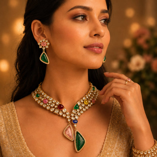 Mahtab polki kundan Royal Wedding Jewelry Set