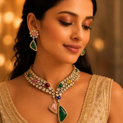 Mahtab polki kundan Royal Wedding Jewelry Set