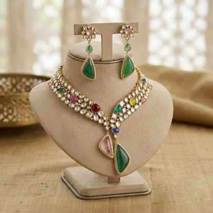 Mahtab polki kundan Royal Wedding Jewelry Set