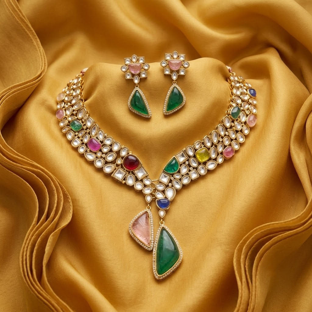 Mahtab polki kundan Royal Wedding Jewelry Set